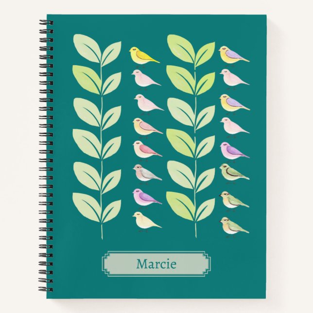 Cuaderno Aves y hojas de acuarela (Anverso)