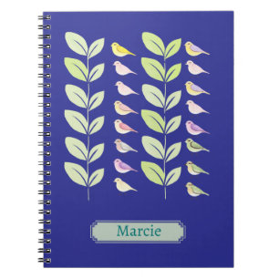 Cuaderno Aves y hojas de acuarela