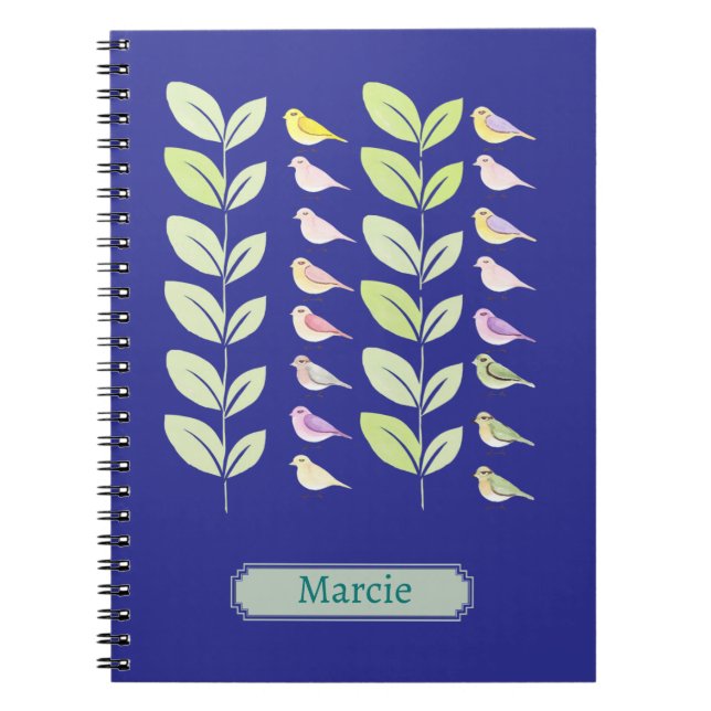 Cuaderno Aves y hojas de acuarela (Frente)