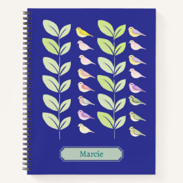 Cuaderno Aves y hojas de acuarela