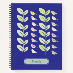 Cuaderno Aves y hojas de acuarela