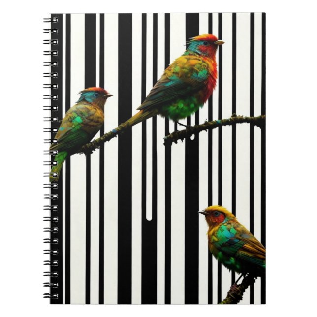 Cuaderno Aves y líneas verticales (Frente)
