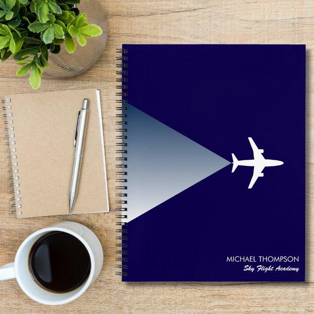Cuaderno Aviación Moderna Estilizada Profesional Azul Blanc (Subido por el creador)