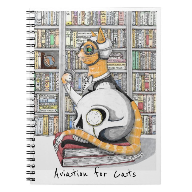 Cuaderno Aviación para portátiles en espiral de gatos (Frente)