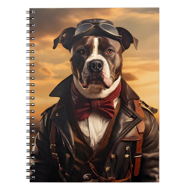 Cuaderno Aviador Terrier de Staffordshire Vintage (Frente)