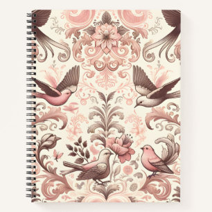 Cuaderno Aviario victoriano: Un jardín rosa pastel