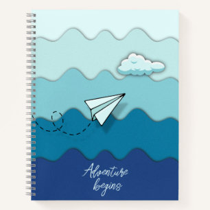 Cuaderno Avión de papel Comienzo de la aventura Su viaj
