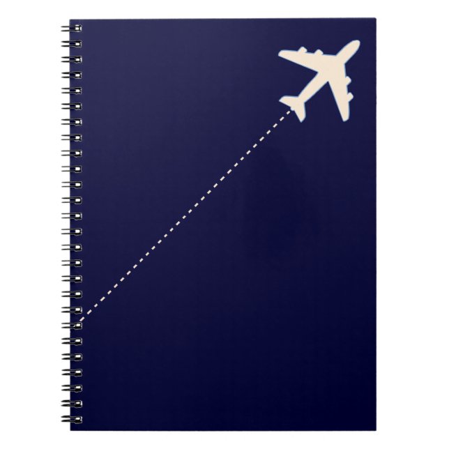 Cuaderno avión de viaje con línea de puntos (Frente)