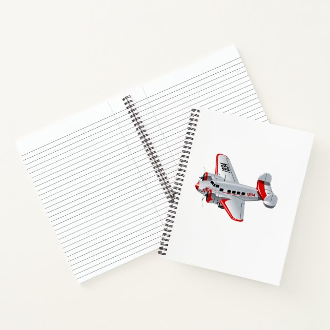 Cuaderno avión retro personalizado (Interior)