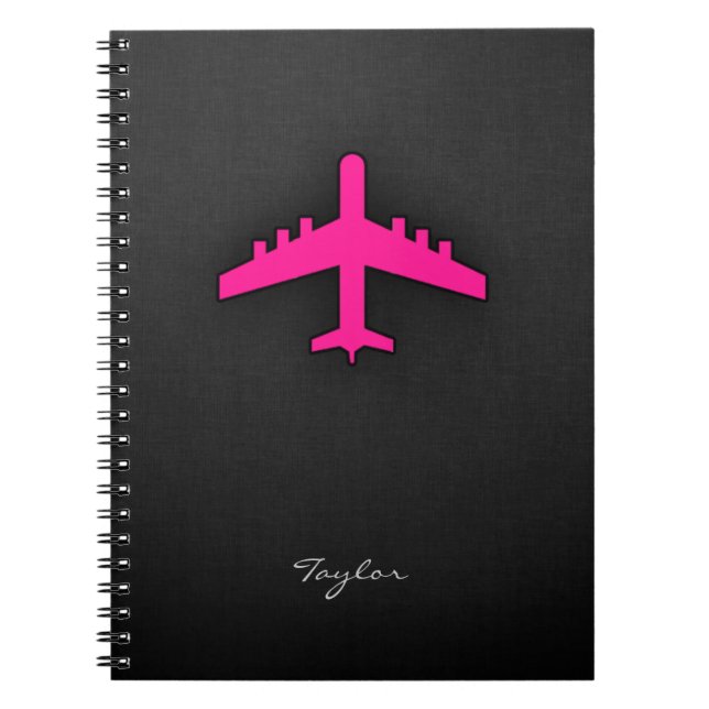 Cuaderno Avión rosa caliente (Frente)