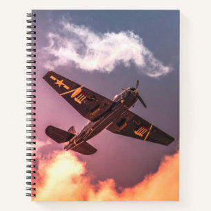 Cuaderno Avión Vintage Hermoso Cielo