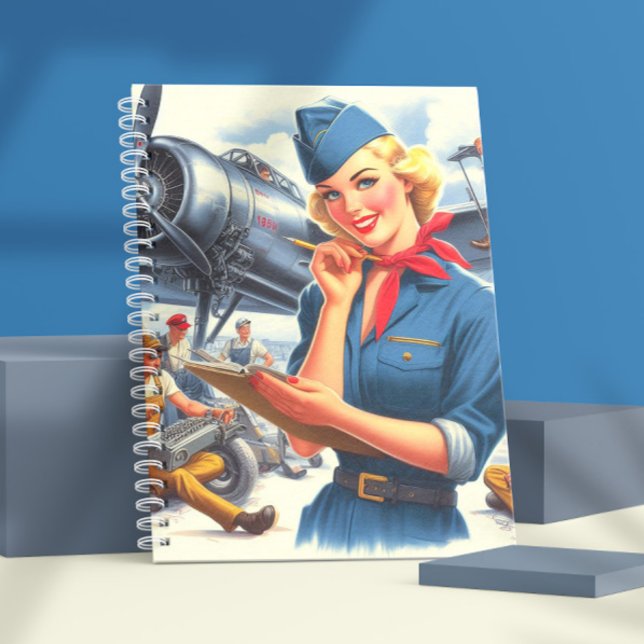 Cuaderno Avión vintage pin-up (Subido por el creador)