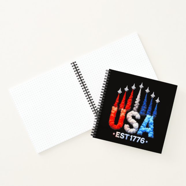 Cuaderno Aviones de combate del 4 de julio Patriótico EEUU (Interior)