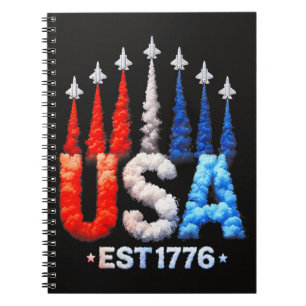 Cuaderno Aviones de combate del 4 de julio Patriótico EEUU