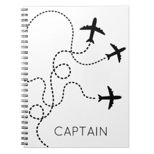 Cuaderno Aviones Volando Corazón Capitán NOMBRE Fun de Avia