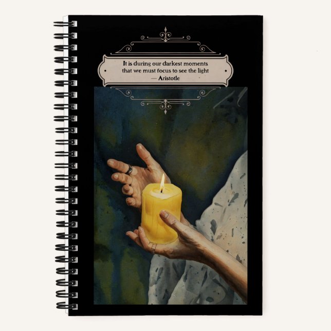 Cuaderno Aviso Aristóteles Wisdom Cita Black Journal (Anverso)