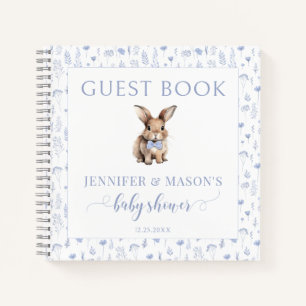 Cuaderno Aviso para bebés con conejo azul