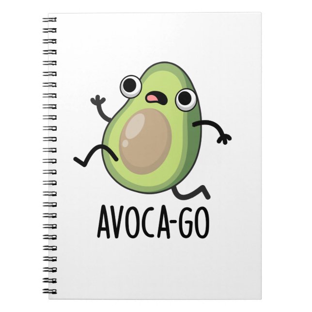 Cuaderno Avoca-go divertido juego de palabras con aguacate  (Frente)