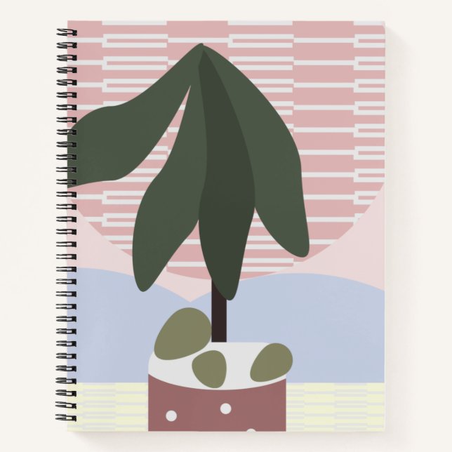Cuaderno Avocado Tree Blush Geométrico Silenciado  (Anverso)