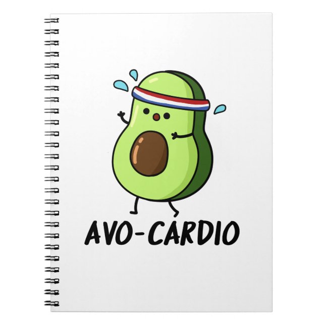 Cuaderno Avocardio divertido ejercicio broma de aguacate  (Frente)