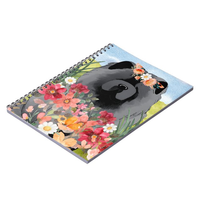 Cuaderno AWASH IN LIGHT Black - Blue Chow Dog (Lado Izquierdo)
