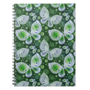 Cuaderno Away Paisley Butterfly Print Green