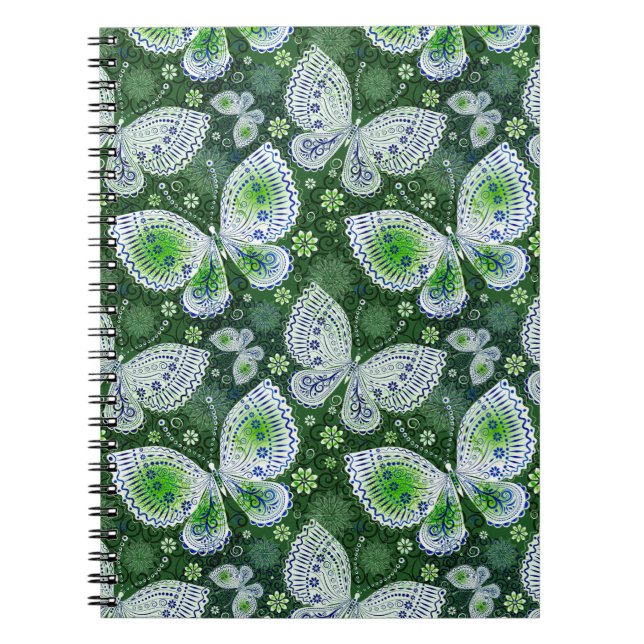 Cuaderno Away Paisley Butterfly Print Green (Frente)