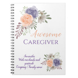 Cuaderno Awesome Caregiver Thank you Appreciation Floral