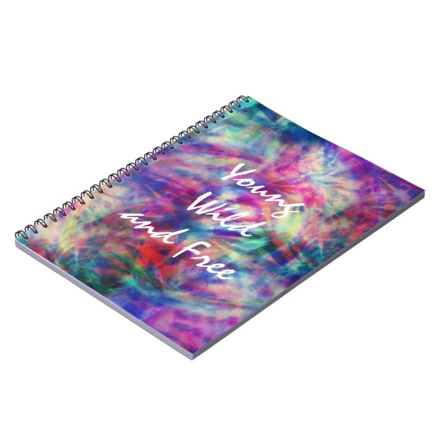 Cuaderno Awesome trendy tribal tie dye young wild and free (Lado Izquierdo)