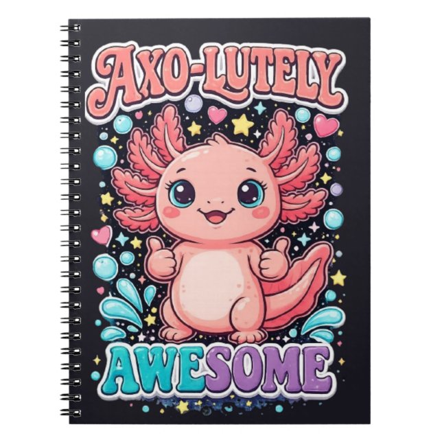 Cuaderno Axo-Totalmente Increíble Cute Axolotl   (Frente)
