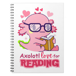 Cuaderno Axolotl Amo por leer blanco lindo