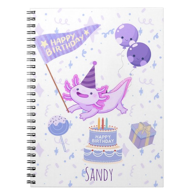Cuaderno Axolotl birthday (Frente)