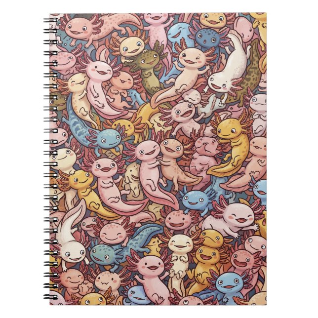 Cuaderno Axolotl Cuddle Crowd – Whimsical Smiles Everywhere (Frente)