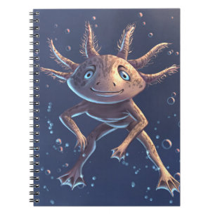 Cuaderno axolotl cutáneo en el agua
