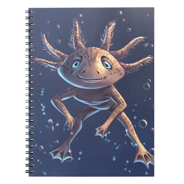 Cuaderno axolotl cutáneo en el agua (Frente)