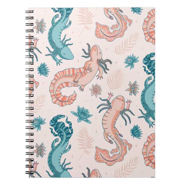 Cuaderno Axolotl Cute Pattern Kawaii Animal (Frente)