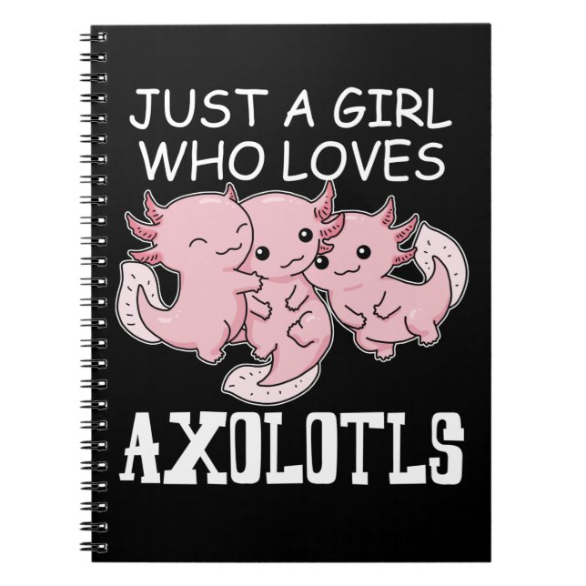 Cuaderno Axolotl Niños Kawaii Axolotl Chicas de regalo Axol (Frente)