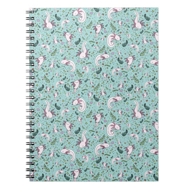 Cuaderno Axolotls en azul (Frente)