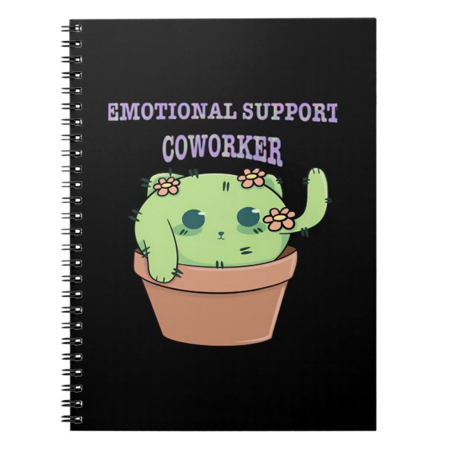 Cuaderno Ayuda emocional Pegatinas de Coworker Cat Clásico (Frente)