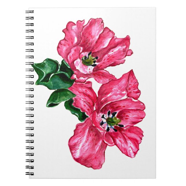Cuaderno Azaleas color agua rosa (Frente)