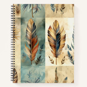 Cuaderno Aztec Tribal Feathers Medicine Stick