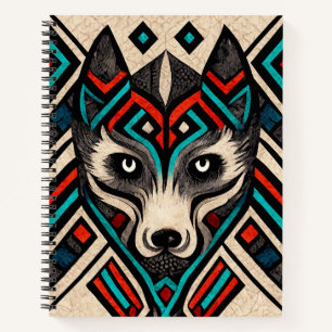 Cuaderno Aztec Wolf Face