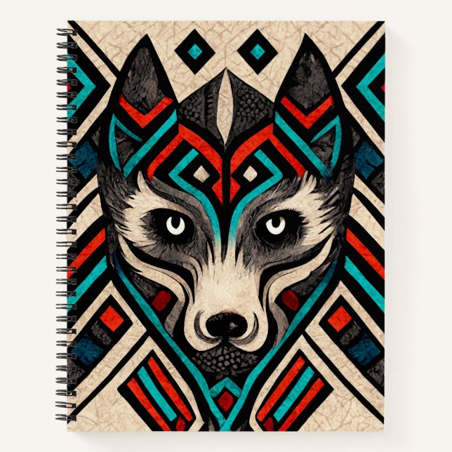 Cuaderno Aztec Wolf Face (Anverso)