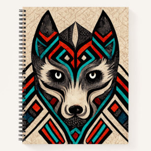 Cuaderno Aztec Wolf Face
