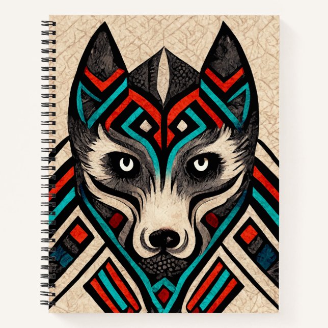 Cuaderno Aztec Wolf Face (Anverso)