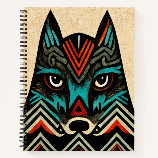 Cuaderno Aztec Wolf Face (Anverso)