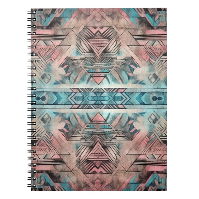 Cuaderno Azteca Pastel Sudoeste Rosa Y Azul (Frente)