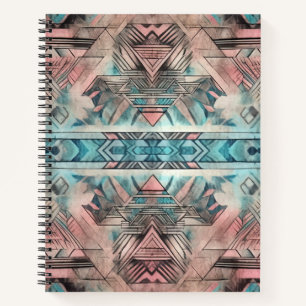 Cuaderno Azteca Pastel Sudoeste Rosa Y Azul
