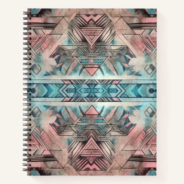 Cuaderno Azteca Pastel Sudoeste Rosa Y Azul (Anverso)