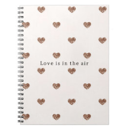 Cuaderno Azúcar Morena Rubor Corazones de Purpurina Rosa